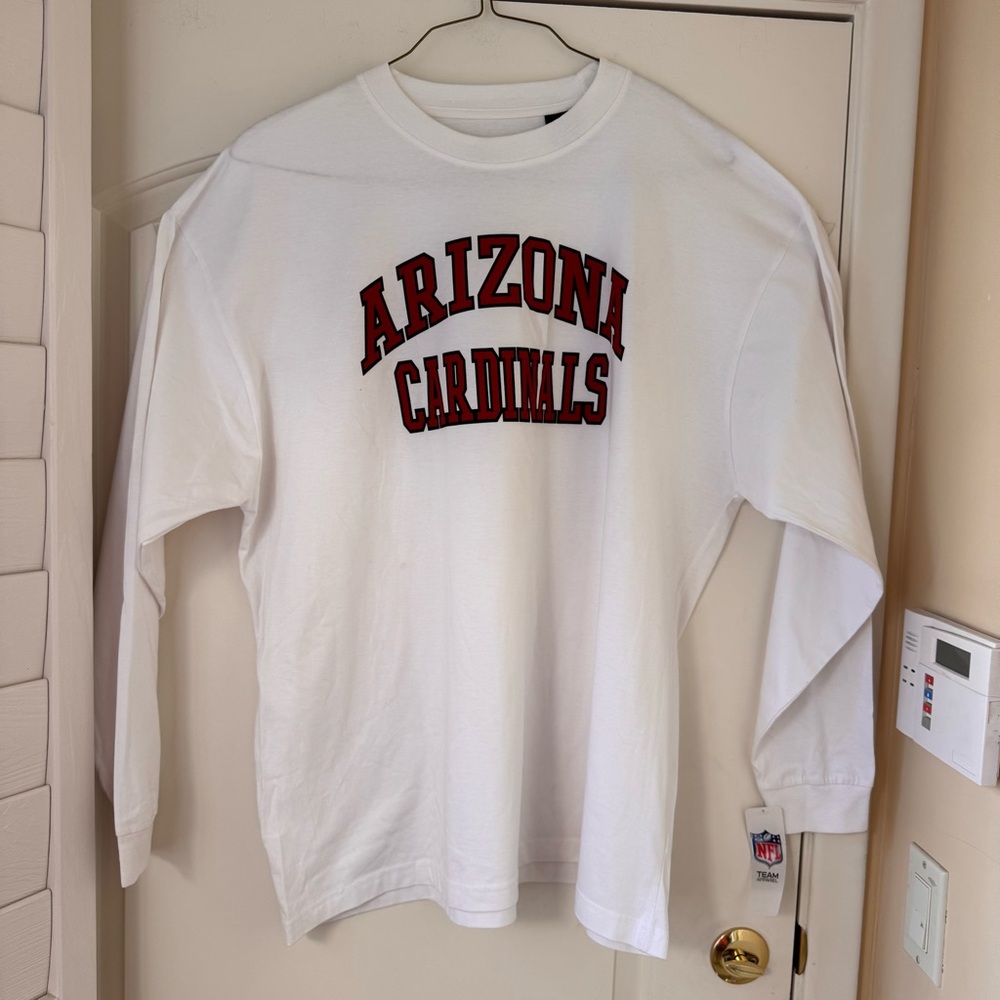 NFL Team Apparel Arizona Cardinals NWT White Long Sleeve Shirt Mens 2XL BIG